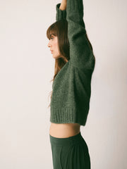 Nell alpaca blend v-neck sweater - Khaki