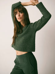 Nell alpaca blend v-neck sweater - Khaki