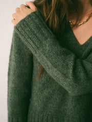 Nell alpaca blend v-neck sweater - Khaki