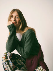 Nell alpaca blend v-neck sweater - Khaki