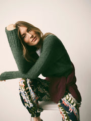 Nell alpaca blend v-neck sweater - Khaki