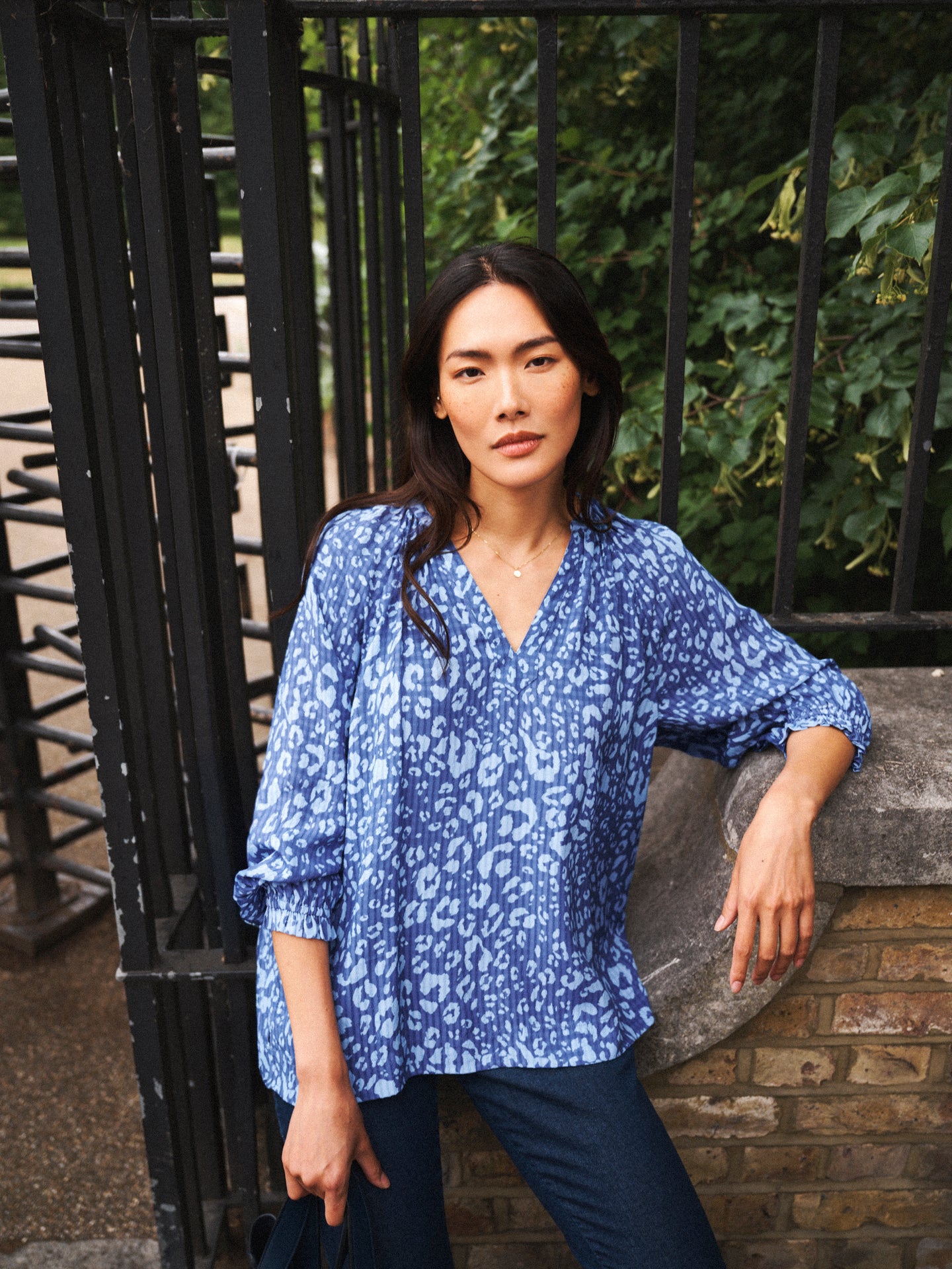Nicola tonal animal print top