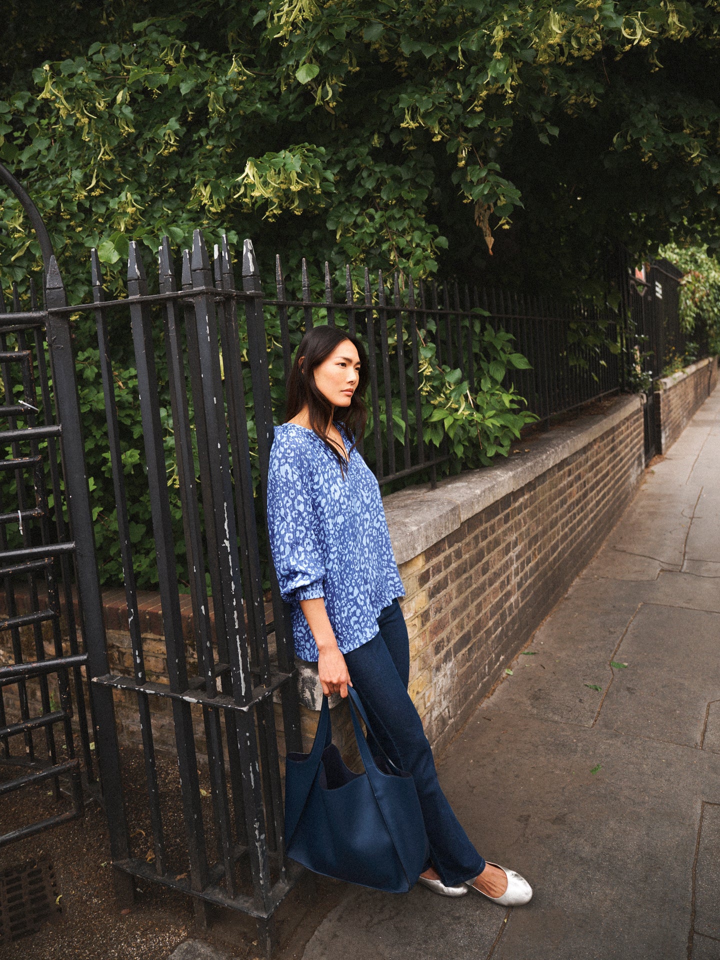 Nicola tonal animal print top