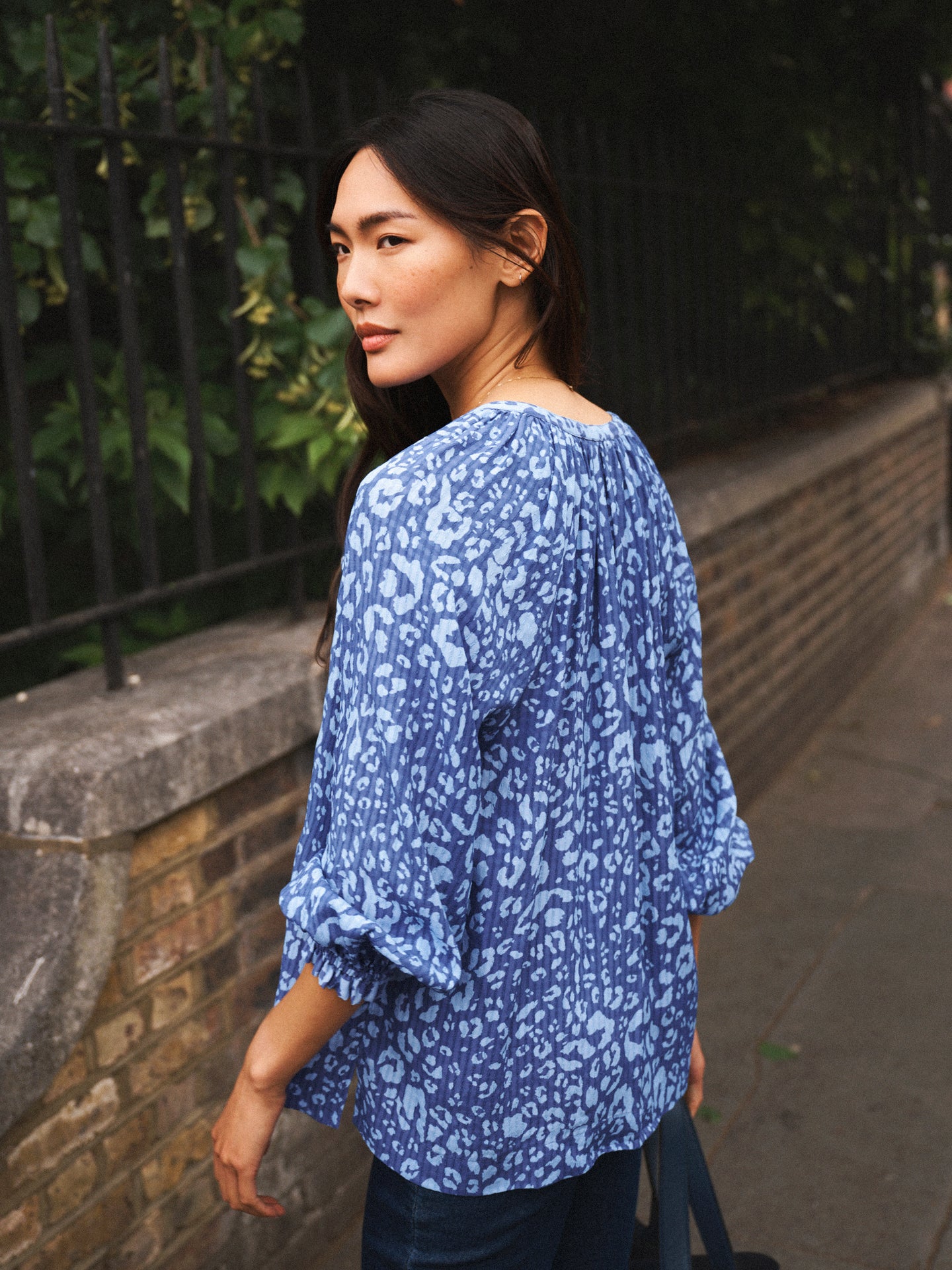 Nicola tonal animal print top