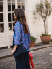 Nicola blue petal print top