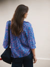 Nicola blue petal print top