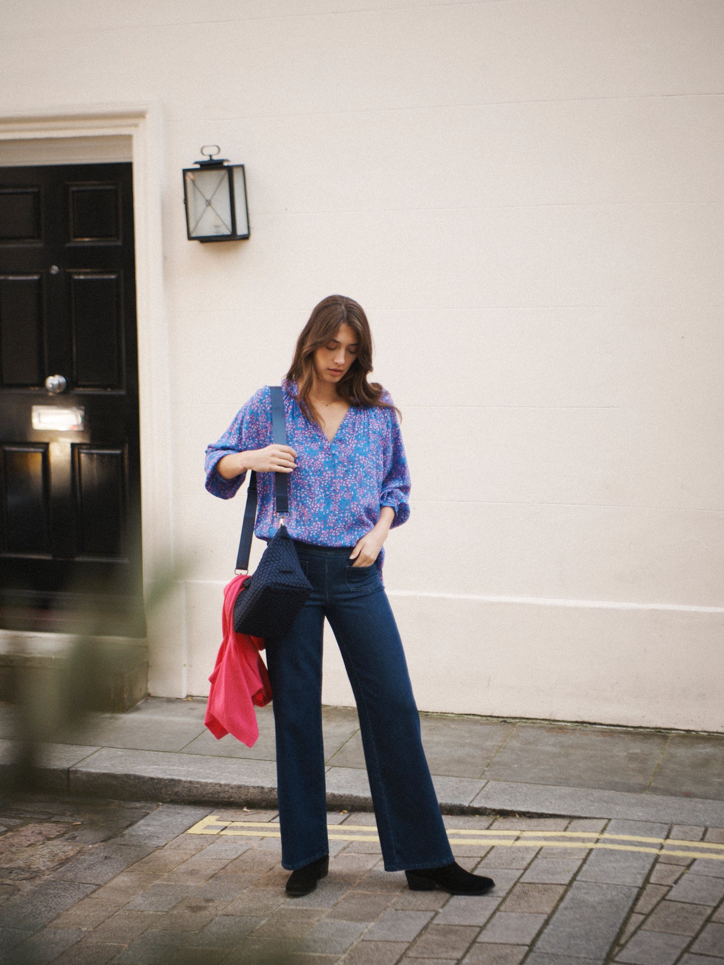 Lark denim wide leg pull on jean - Dark Wash