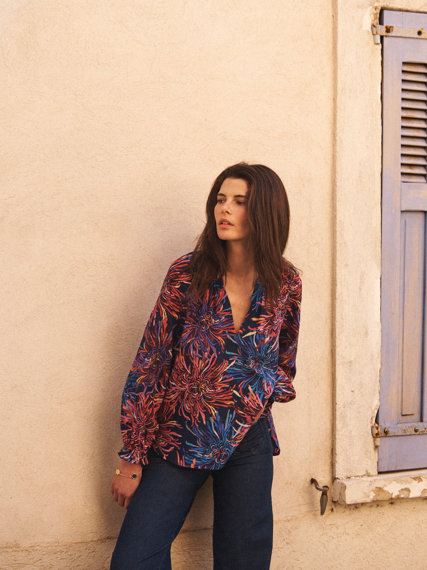 Nikki silk firework flower top