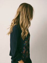 Nikki Silk Paisley Placement Print Shirt