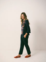 Nikki Silk Paisley Placement Print Shirt