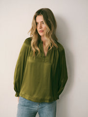 Nikki silk satin top - Wasabi | NRBY Clothing