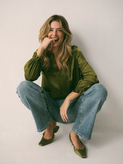 Nikki silk satin top - Wasabi | NRBY Clothing