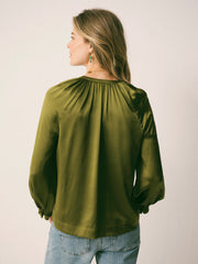 Nikki silk satin top - Wasabi | NRBY Clothing