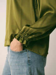 Nikki silk satin top - Wasabi | NRBY Clothing