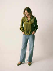 Nikki silk satin top - Wasabi | NRBY Clothing