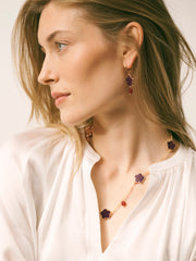 Enamel flower necklace - Plum Noir | NRBY Clothing