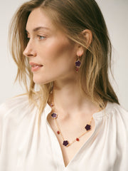 Enamel flower necklace - Plum Noir | NRBY Clothing