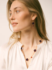Enamel flower earring - Plum Noir | NRBY Clothing