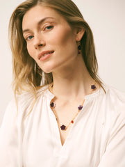 Enamel flower necklace - Plum Noir | NRBY Clothing