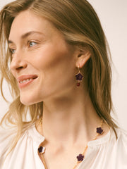 Enamel flower earring - Plum Noir | NRBY Clothing