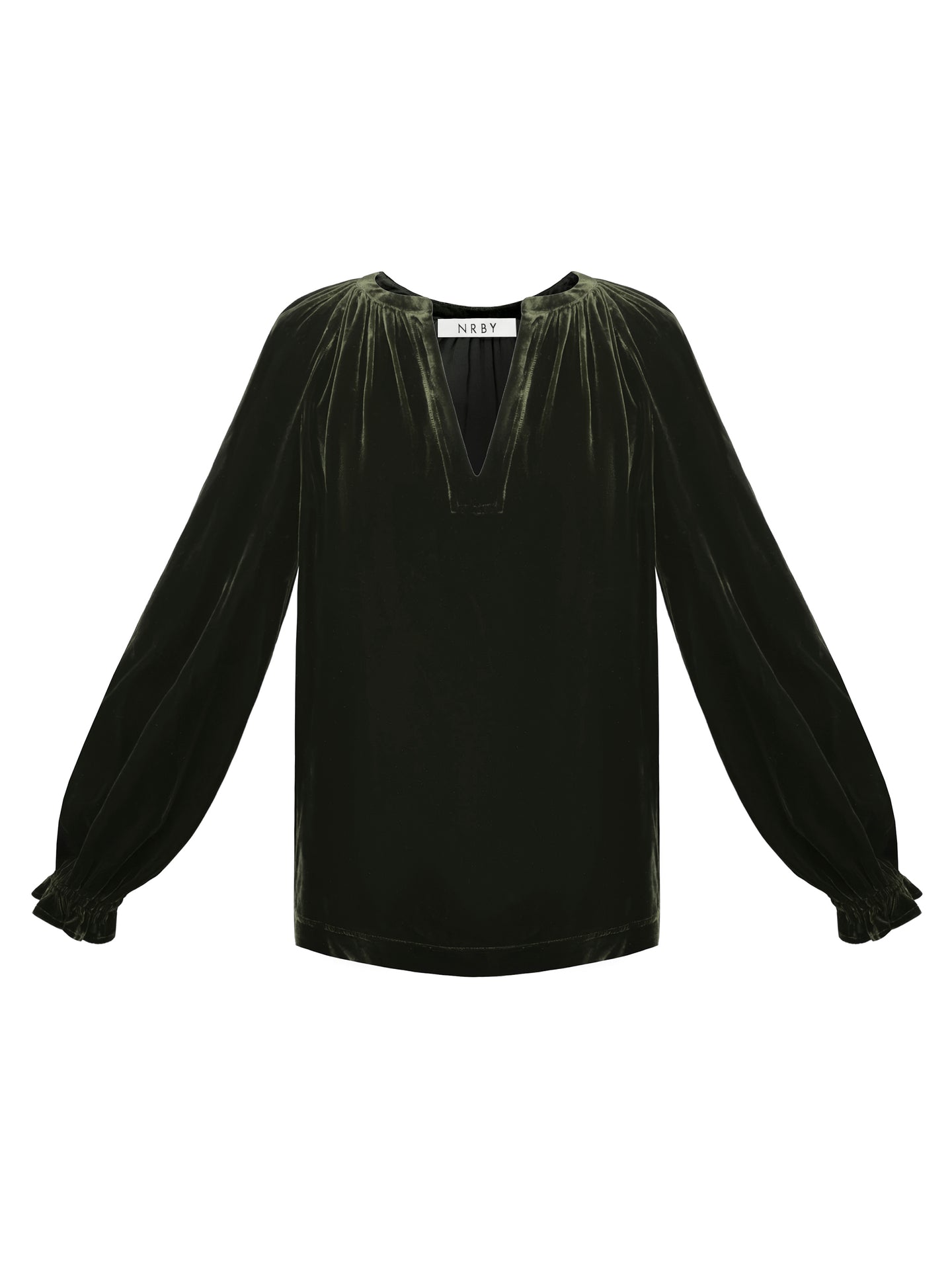 Nikki silk blend velvet shirt - Khaki