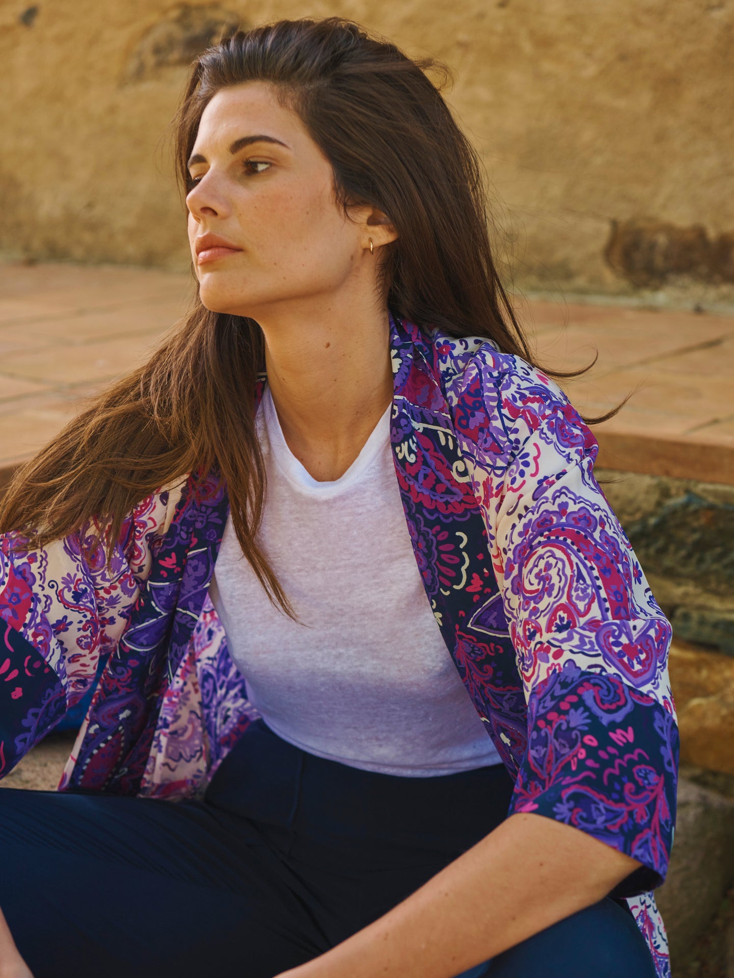 Isabella silk painterly paisley kimono