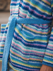 Melody alpaca blend belted wrap cardigan - Reverse Multistripe | NRBY Clothing