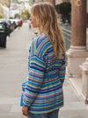 Melody alpaca blend belted wrap cardigan - Reverse Multistripe