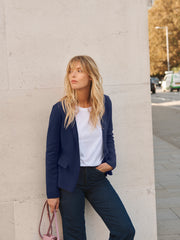 Lima knitted cotton cashmere jacket - Navy | NRBY Clothing