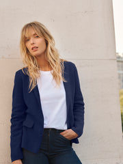 Lima knitted cotton cashmere jacket - Navy | NRBY Clothing