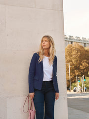 Lima knitted cotton cashmere jacket - Navy | NRBY Clothing