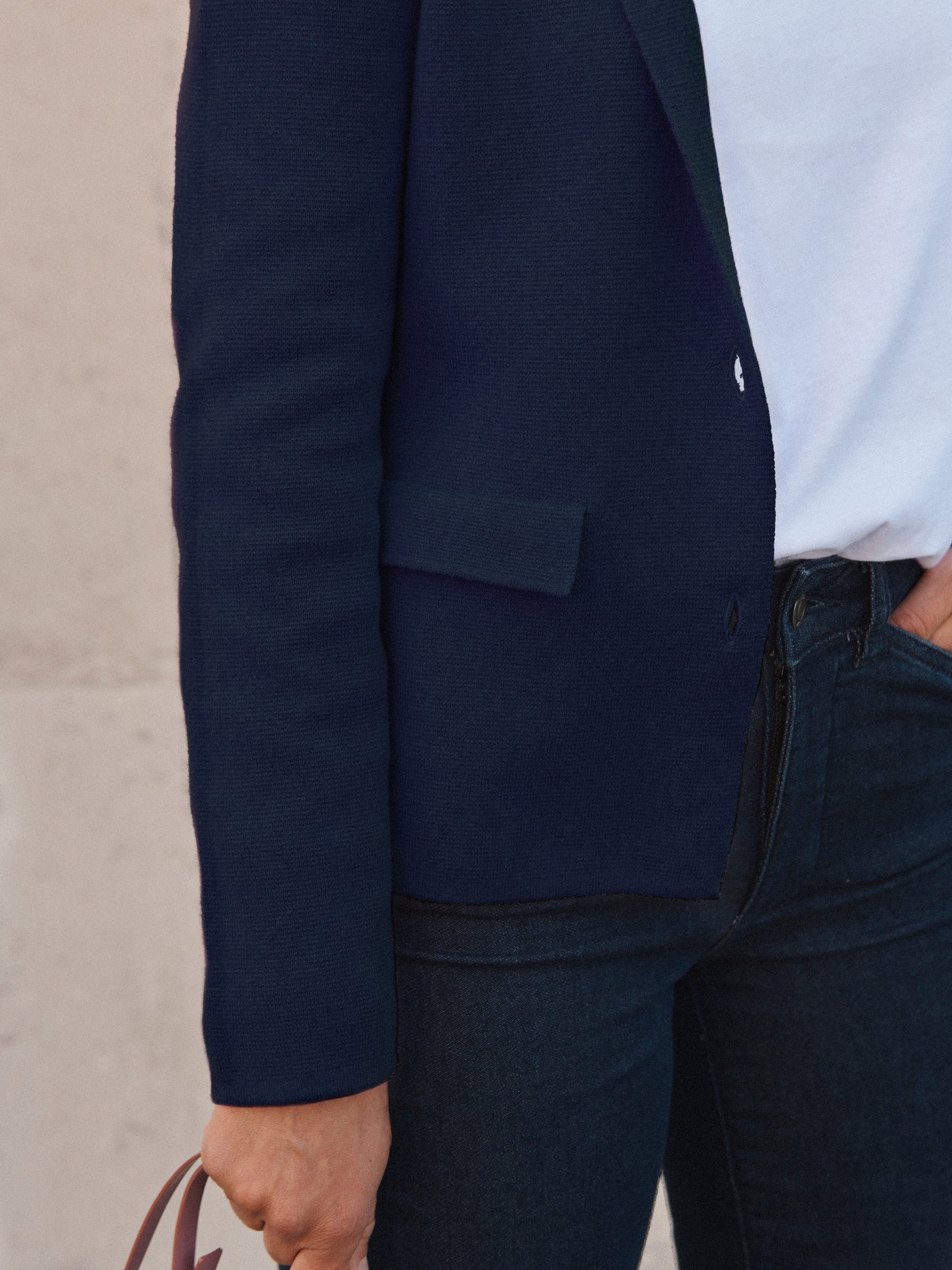 Lima knitted cotton cashmere jacket - Navy