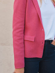 Lima knitted cotton cashmere jacket - Cherry Pink | NRBY Clothing