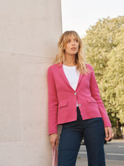 Lima knitted cotton cashmere jacket - Cherry Pink | NRBY Clothing