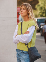 Rosie crew neck chunky knit tank - Pistachio | NRBY Clothing