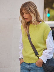Rosie crew neck chunky knit tank - Pistachio | NRBY Clothing