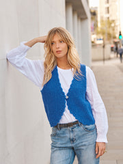 Kendall alpaca blend waistcoat - Cobalt Blue | NRBY Clothing