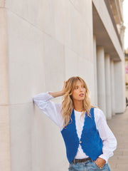 Kendall alpaca blend waistcoat - Cobalt Blue | NRBY Clothing
