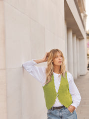 Kendall alpaca blend waistcoat - Pistachio | NRBY Clothing