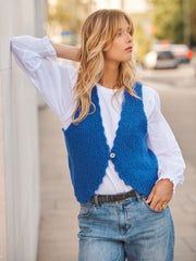 Kendall alpaca blend waistcoat - Cobalt Blue | NRBY Clothing