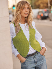 Kendall alpaca blend waistcoat - Pistachio | NRBY Clothing