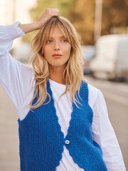 Kendall alpaca blend waistcoat - Cobalt Blue | NRBY Clothing