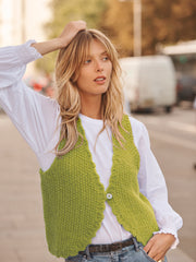 Kendall alpaca blend waistcoat - Pistachio | NRBY Clothing