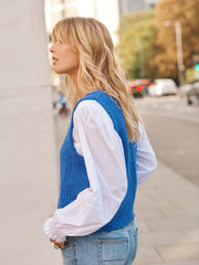 Kendall alpaca blend waistcoat - Cobalt Blue | NRBY Clothing