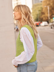Kendall alpaca blend waistcoat - Pistachio | NRBY Clothing