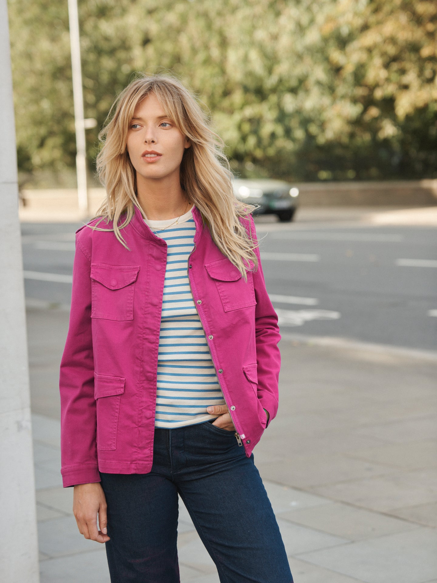 Buy United Colors Of Benetton Women Pink Solid Denim Jacket - Jackets for  Women 8939665 | Myntra