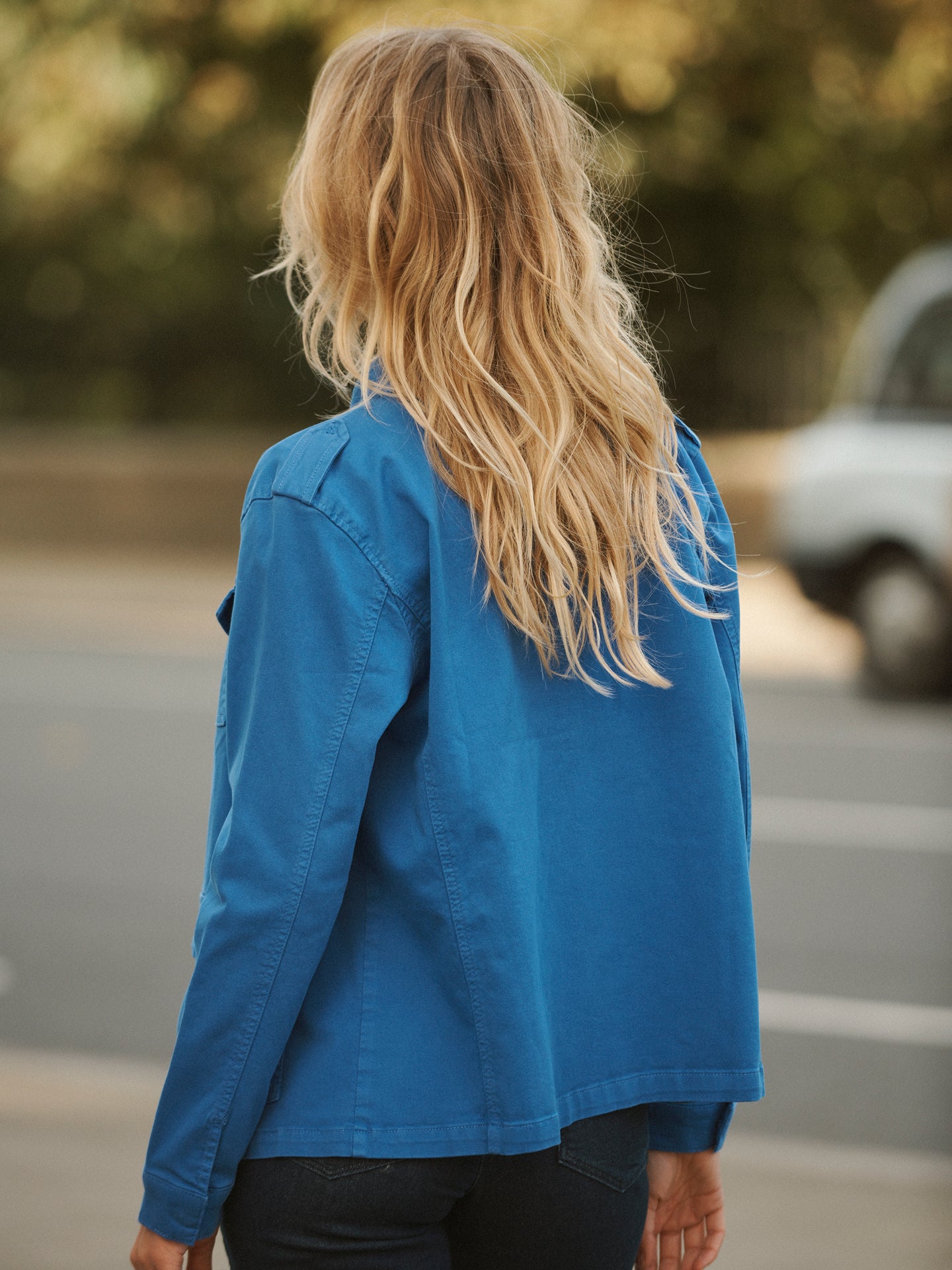 Monica cotton utility jacket - Cobalt Blue