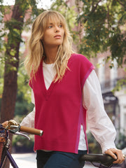 Willow contrast side stripe tank - Cerise Rose/Pink | NRBY Clothing