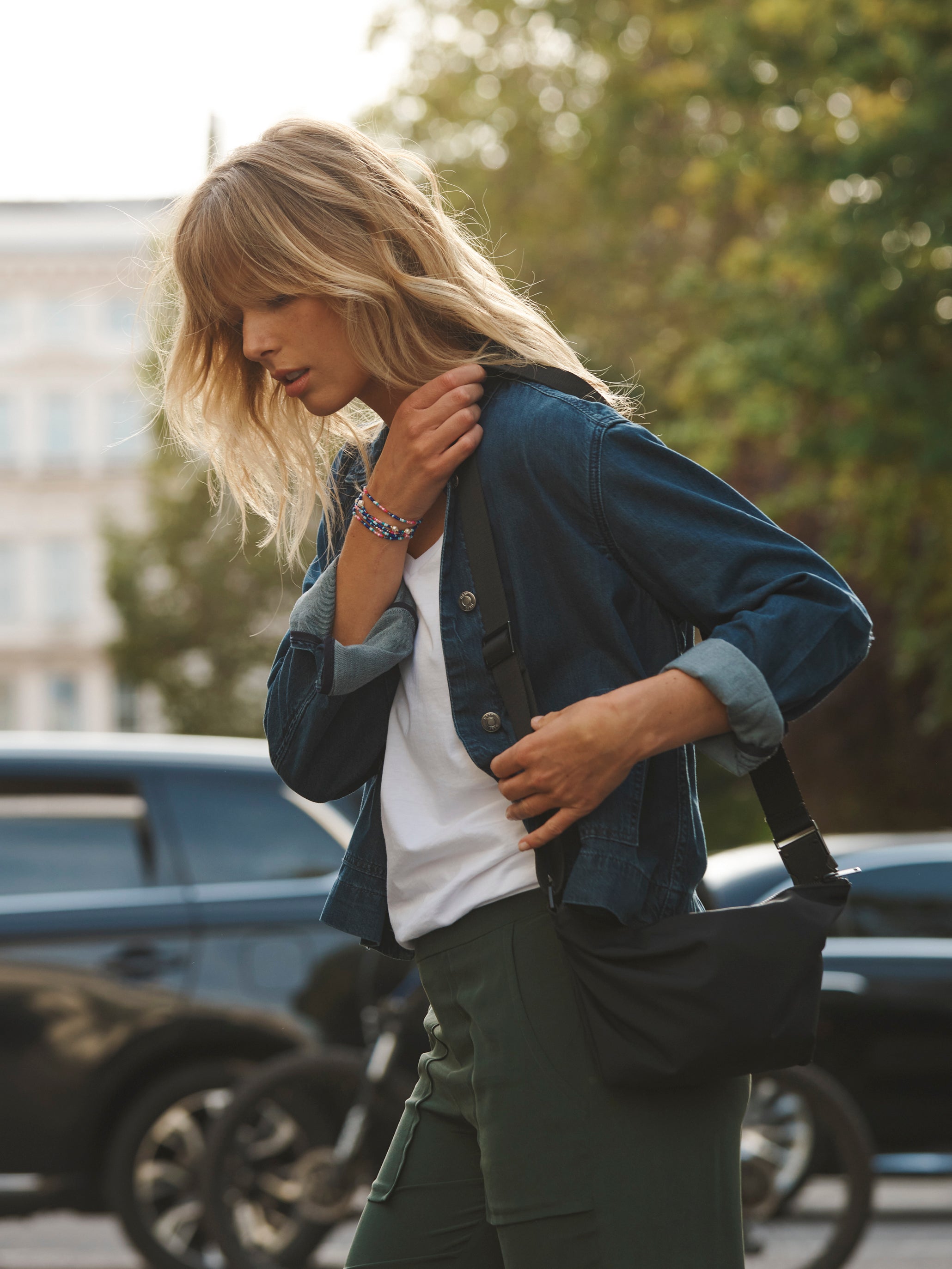 Elodie tencel blend jacket in Dark Wash | NRBY Clothing