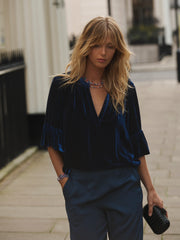 Juliana Velvet Top - Midnight